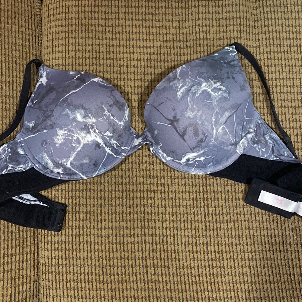 Victorias Secret gray marbled wear everywhere push up bra